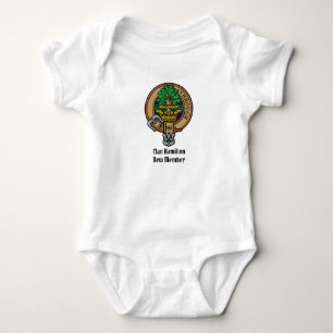 Clan Hamilton Crest over Hunting Tartan Baby Bodysuit