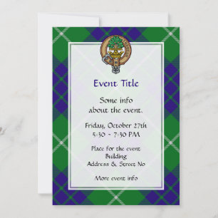 Clan Hamilton Crest over Hunting Tartan Invitation