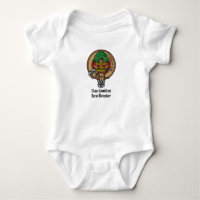 Clan Hamilton Crest over Red Tartan Baby Bodysuit