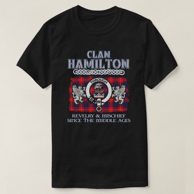 Clan Hamilton crest Scottish clans Scottish surnam T-Shirt (Design Front)
