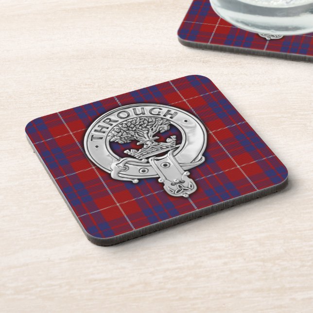 Clan Hamilton Crest & Tartan Coaster (Left Side)