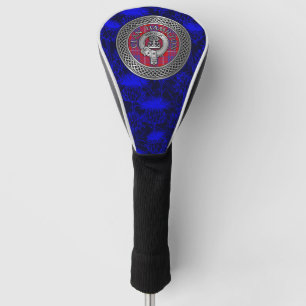 Clan Hamilton Crest & Tartan Knot on Thistle Golf Head Cover