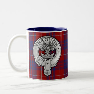 Clan Hamilton Crest & Tartan Two-Tone Coffee Mug