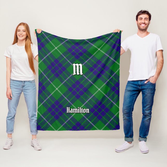 Clan Hamilton Hunting Tartan Fleece Blanket (In Situ)
