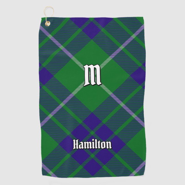 Clan Hamilton Hunting Tartan Golf Towel (Front)
