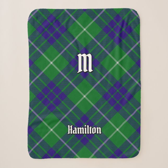 Clan Hamilton Hunting Tartan Sherpa Blanket (Front)