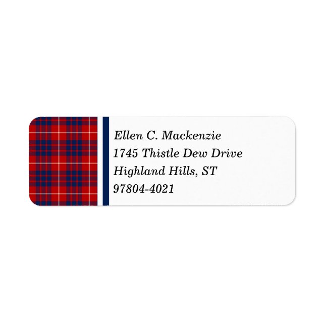 Clan Hamilton Red et Royal Blue Scottish Tartan (Devant)