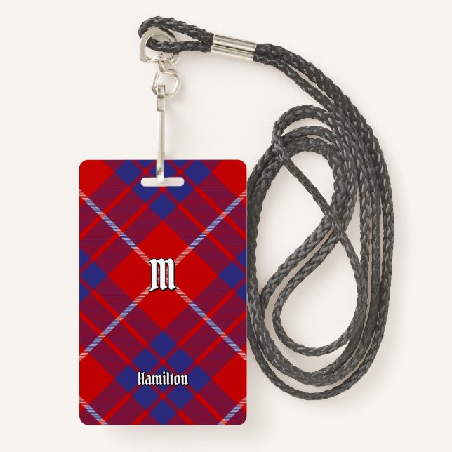 Clan Hamilton Red Tartan Badge (Devant avec lanière)