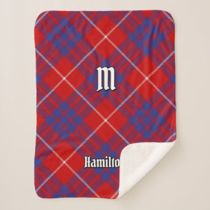 Clan Hamilton Red Tartan Sherpa Blanket