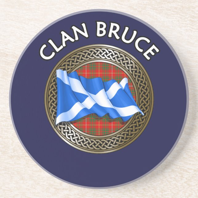 Clan Hamilton Tartan Knot & Flag Coaster (Front)
