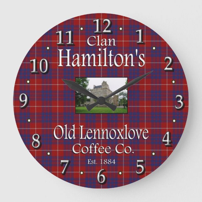 Clan Hamilton's Old Lennoxlove Coffee Co. Large Clock (Front)