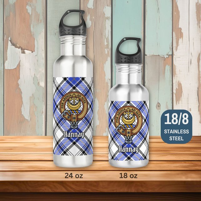 Clan Hannay Crest over Tartan 710 Ml Water Bottle (Creator Uploaded)