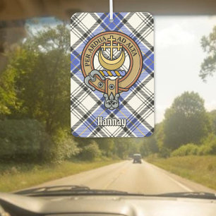 Clan Hannay Crest over Tartan Air Freshener