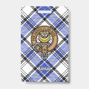 Clan Hannay Crest over Tartan Badge