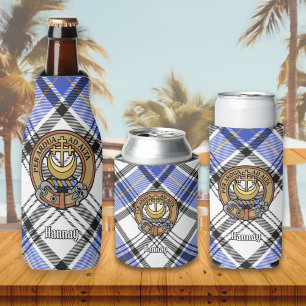 Clan Hannay Crest over Tartan Bottle Cooler