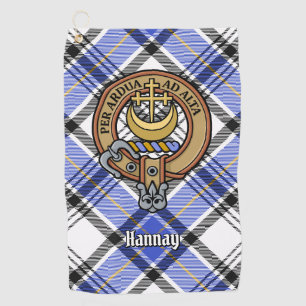Clan Hannay Crest over Tartan Golf Towel