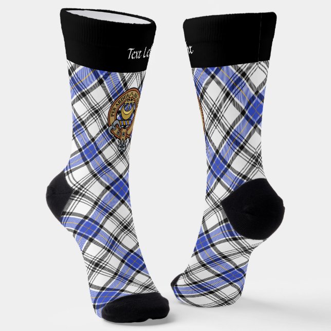 Clan Hannay Crest over Tartan Socks (Angled)