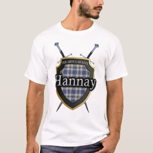 Clan Hannay Tartan Plaid Scottish Shield & Swords T-Shirt