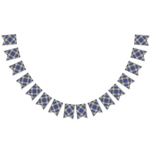 Clan Hannay White & Blue Tartan Bunting Flags