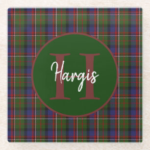 Clan Hargis Monogrammed Glass Coaster