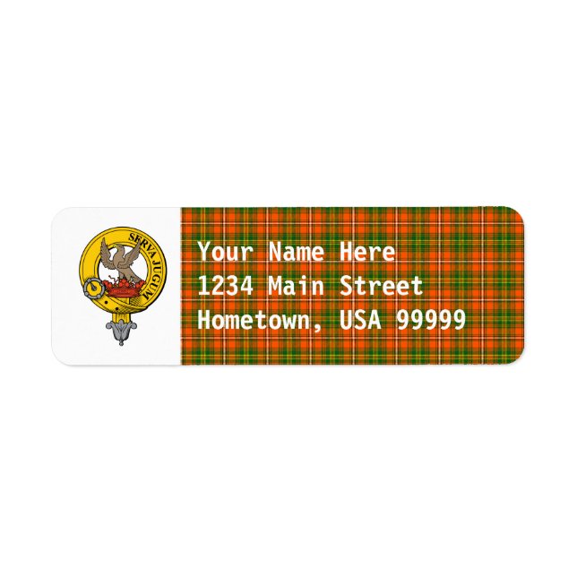 Clan Hay Ancienne Tartan Adresse de retour Étiquet (Devant)