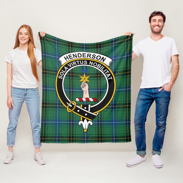Clan Henderson Ancient Tartan Plaid Fleece Blanket (In Situ)