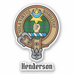 Clan Henderson Crest over Tartan