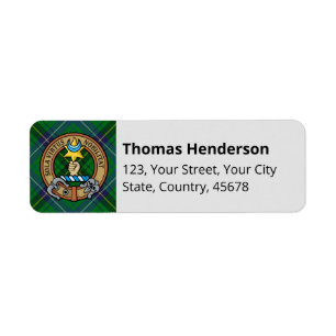 Clan Henderson Crest over Tartan