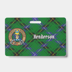 Clan Henderson Crest over Tartan Badge