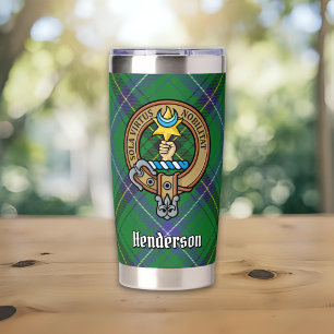 Clan Henderson Crest over Tartan Insulated Tumbler