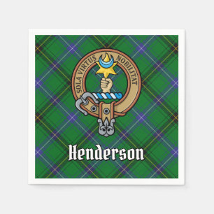 Clan Henderson Crest over Tartan Napkin