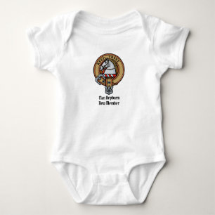 Clan Hepburn Crest over Tartan Baby Bodysuit