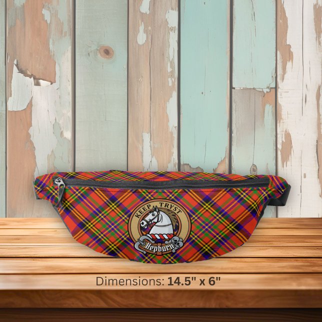 Clan Hepburn Crest over Tartan Fanny Pack (Creator Uploaded)