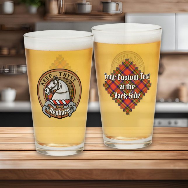 Clan Hepburn Crest over Tartan Glass (Creator Uploaded)