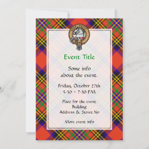 Clan Hepburn Crest over Tartan Invitation