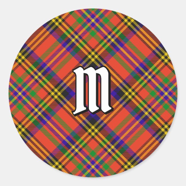 Clan Hepburn Tartan Classic Round Sticker (Front)