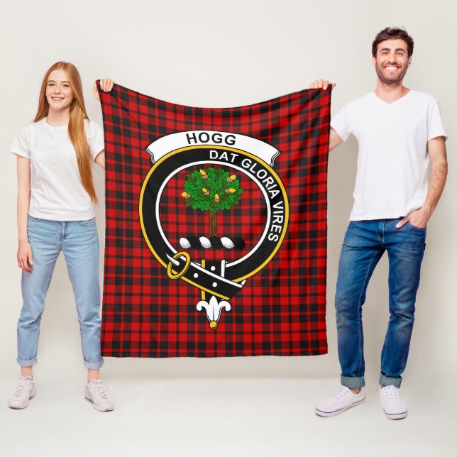 Clan Hog Tartan Plaid Fleece Blanket (In Situ)