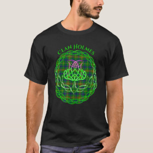 Clan Holmes Scottish Tartan Celtic Thistle T-Shirt