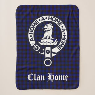 Clan Home Crest Badge and Tartan Sherpa Blanket