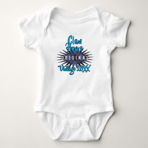 Clan Home Hume Tartan Burst Vintage Birthyear Baby Bodysuit