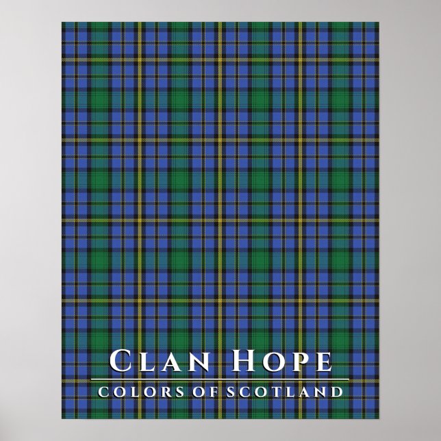 Clan Hope Colours Scotland 2 Tartan Poster Plaid (Devant)