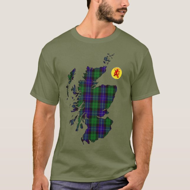 Clan Hunter [EDIT] Tartan Map T-Shirt (Front)
