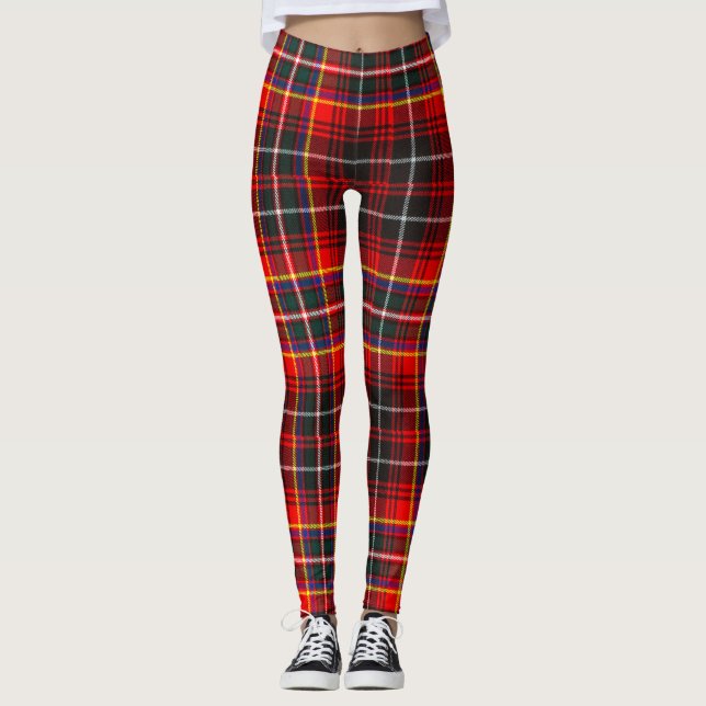 Clan Innes Tartan Plaid Leggings (Front)
