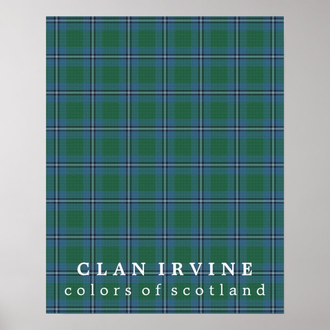 Clan Irvine Colours of Scotland Tartan Poster (Front)