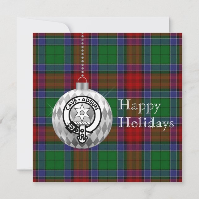 Clan Jardine Ornament Personalized Flat Holiday Card (Front)