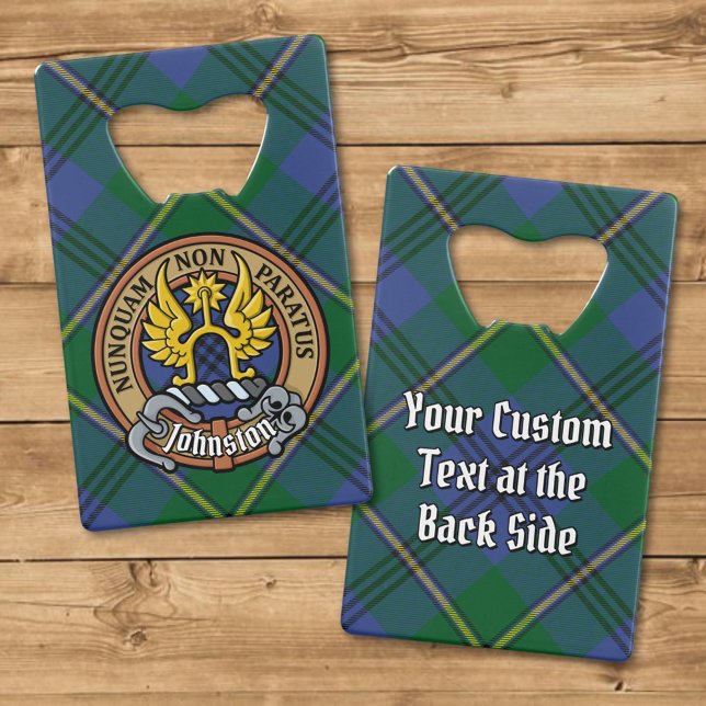Clan Johnston Crest over Tartan (Créateur téléchargé)