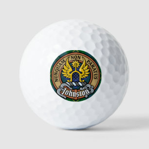 Clan Johnston Crest over Tartan Golf Balls