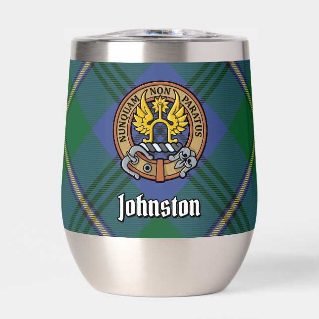 Clan Johnston Crest sur Tartan (Avant)