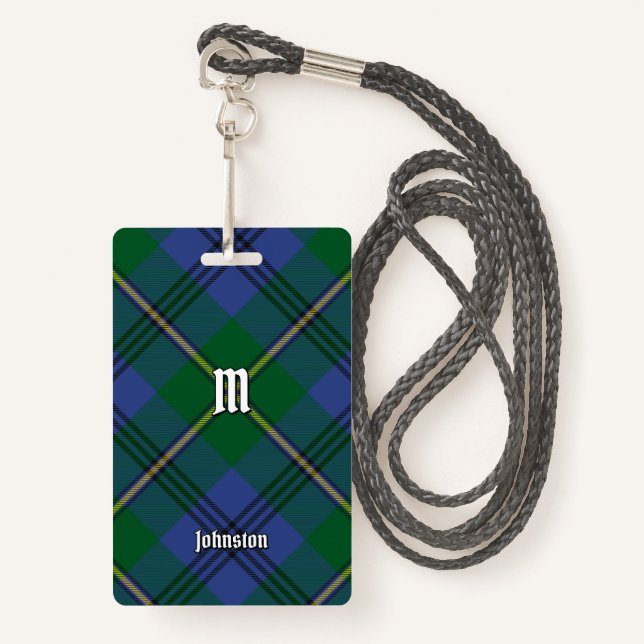 Clan Johnston Tartan Badge (Front with Lanyard)