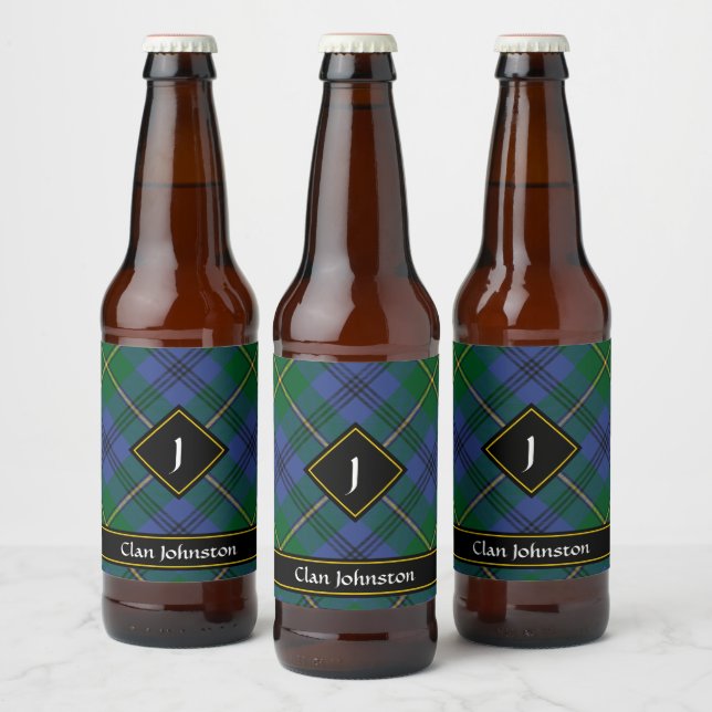 Clan Johnston Tartan Étiquette de bouteille de biè (Bouteilles)